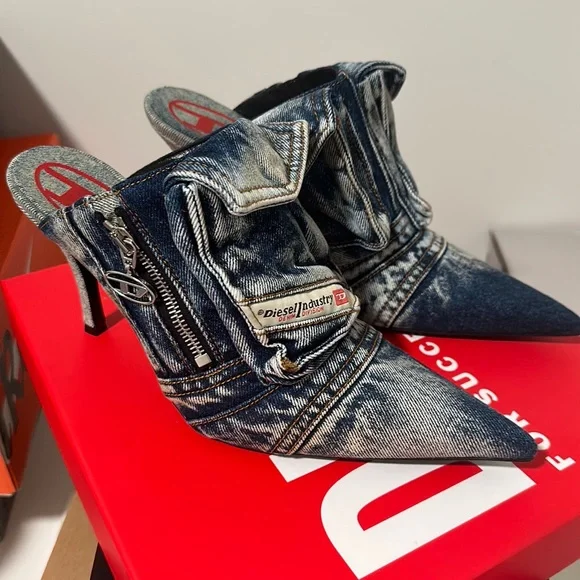Diesel | Shoes | Diesel Denim Heels | Poshmark